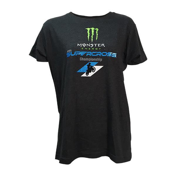 Monster Energy Supercross Foil Logo Ladies Grey T-shirt